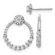 14K White Gold Lab Grown Diamond Circle Jacket and Post Earrings