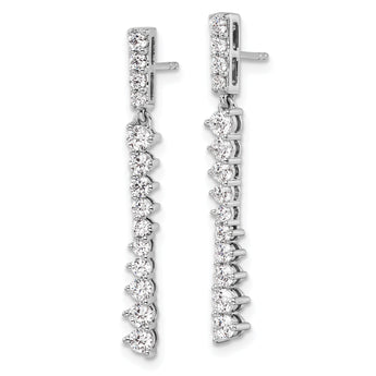 14K White Gold Lab Grown Diamond Post Dangle Earrings