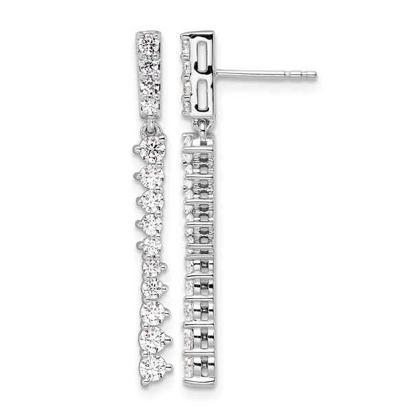 14k White Gold 1 carat Lab Grown Diamond VS/SI+ G+ Complete Dangle Post Earrings - Birthstone Company