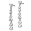 14K White Gold Lab Grown Diamond Post Dangle Earrings