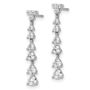 14K White Gold Lab Grown Diamond Post Dangle Earrings