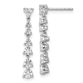14k White Gold 1 carat Lab Grown Diamond VS/SI+ G+ Complete Dangle Post Earrings