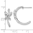 14K White Gold Lab Grown Diamond Butterfly J-Hoop Earrings
