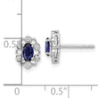 14K White Gold Lab Grown Diamond and Created Sapphire Earrings