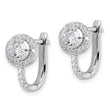 14K White Gold Lab Grown Diamond Hinged Hoop Earrings