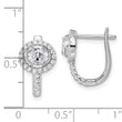 14K White Gold Lab Grown Diamond Hinged Hoop Earrings