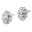 14k White Gold 1/2 carat Lab Grown Diamond VS/SI+ G+ Complete Oval Halo Post Earrings - Birthstone Company