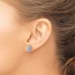 14k White Gold 1/2 carat Lab Grown Diamond VS/SI+ G+ Complete Oval Halo Post Earrings - Birthstone Company