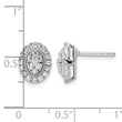 14k White Gold 1/2 carat Lab Grown Diamond VS/SI+ G+ Complete Oval Halo Post Earrings - Birthstone Company