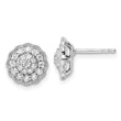 14K White Gold Lab Grown Diamond Halo Post Earrings