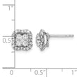 14k White Gold 1/2 carat Lab Grown Diamond VS/SI+ G+ Complete Square Halo Post Earrings - Birthstone Company