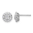 14k White Gold 1/2 carat Lab Grown Diamond VS/SI+ G+ Complete Halo Post Earrings - Birthstone Company