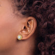 14k Two Tone 3/4 carat Lab Grown Diamond VS/SI+ G+ Octogon Halo Post Earrings - Birthstone Company