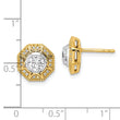 14K Two-Tone Lab Grown Diamond Geometric Halo Post Earrings