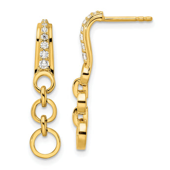 14K Lab Grown Diamond Circles Dangle Post Earrings