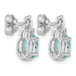 14K White Gold Polished Diamond and Blue Topaz Twisted Post Earrings - Birthstone Company
