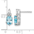 14K White Gold Polished Diamond and Blue Topaz Twisted Post Earrings - Birthstone Company