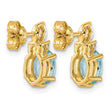 14K Polished Diamond and Blue Topaz Twisted Post Earrings - Birthstone Company