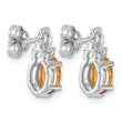 14K White Gold Polished Diamond and Citrine Twisted Post Earrings - Birthstone Company