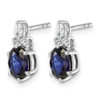 14K White Gold Polish Diamond and Lab Created Sapphire Twisted Post Earring - Birthstone Company