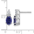 14K White Gold Polish Diamond and Lab Created Sapphire Twisted Post Earring - Birthstone Company