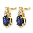 14K Polish Diamond and Lab Created Sapphire Twisted Post Earrings - Birthstone Company
