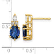 14K Polish Diamond and Lab Created Sapphire Twisted Post Earrings - Birthstone Company