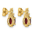 14K Polished Diamond and Garnet Twisted Post Earrings - Birthstone Company