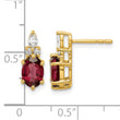 14K Polished Diamond and Garnet Twisted Post Earrings - Birthstone Company
