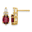 14K Polished Diamond and Garnet Twisted Post Earrings - Birthstone Company
