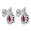 14K White Gold Polished Diamond and Rhodolite Garnet Twisted Post Earrings - Birthstone Company
