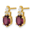 14K Polished Diamond and Rhodolite Garnet Twisted Post Earrings - Birthstone Company