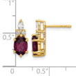 14K Polished Diamond and Rhodolite Garnet Twisted Post Earrings - Birthstone Company