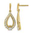 14k 1 carat Lab Grown Diamond VS/SI+ G+ Teardrop Post Dangle Earrings - Birthstone Company