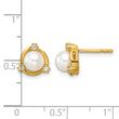 14k 1/10 carat Lab Grown Diamond VS/SI+ G+ and 5.50 mm Round Freshwater Cultured Pearl Post Earrings - Birthstone Company