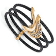 Edward Mirell Black Ti & Bronze White Sapphire Cable Flex Cuff Bangle