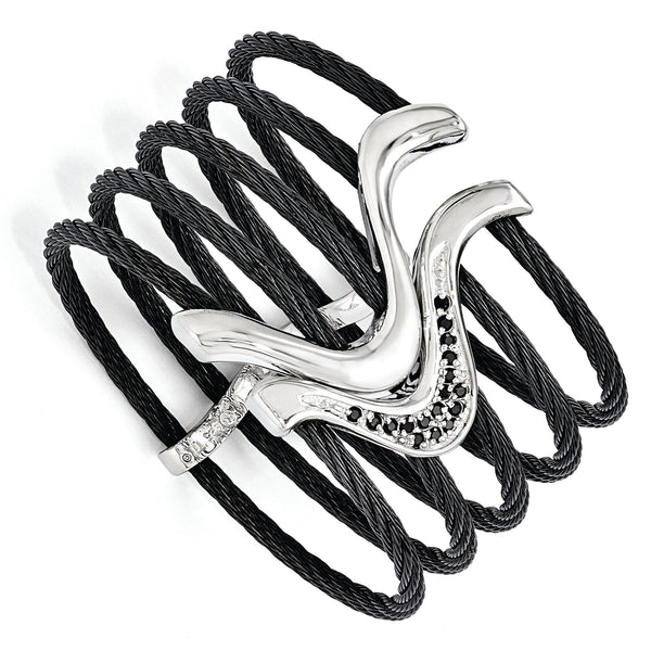 Titanium/Silver Two-Tone Cuff Bracelet