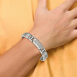 Edward Mirell Titanium Facet Edge .12ct Dia Brushed&Polished Link Brace - Birthstone Company