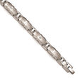 Edward Mirell Titanium Facet Edge .12ct Dia Brushed&Polished Link Brace - Birthstone Company