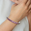 Edward Mirell Titanium Grooved Pink Anodized Pnk Sapphire Cuff Bracelet - Birthstone Company