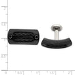 Black Titanium Cable & Black Spinel Cuff Links by Edward Mirell