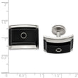 Black Spinel Cuff Links in Black Titanium & Silver by Edward Mirell