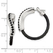 Edward Mirell Black Titanium and Sterling Silver Hoop Earrings with Black Spinel Accents