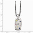 Edward Mirell Titanium Sapphire Necklace with Silver Bezel Two-Tone Elegance