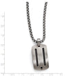 Edward Mirell Titanium Two-Tone Necklace with Black Spinel in Gift Box