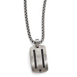 Edward Mirell Titanium Two-Tone Necklace with Black Spinel in Gift Box