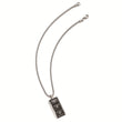 Titanium and Silver Pendant Necklace with Black Spinel