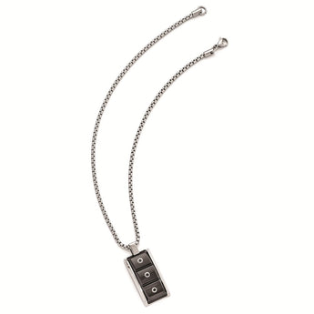 Titanium and Silver Pendant Necklace with Black Spinel