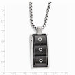 Titanium and Silver Pendant Necklace with Black Spinel