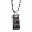 Titanium and Silver Pendant Necklace with Black Spinel